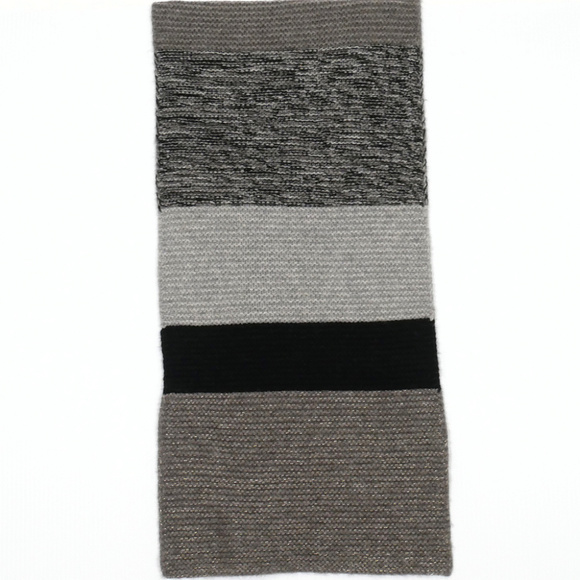 Black Gold Sparkle Yak Merino Color Block Scarf